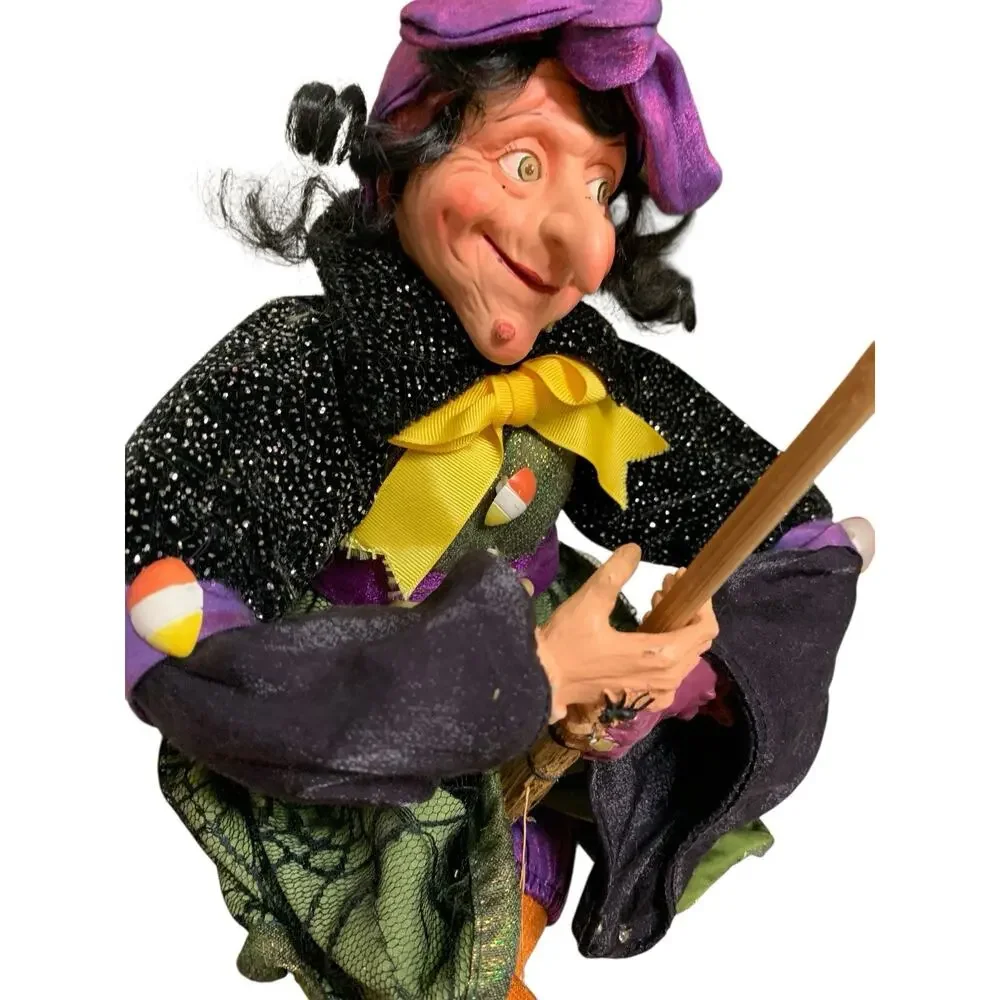 Vintage Halloween Witch 18” Old Woman Sitting Shelf Sitter Decor Collector Large